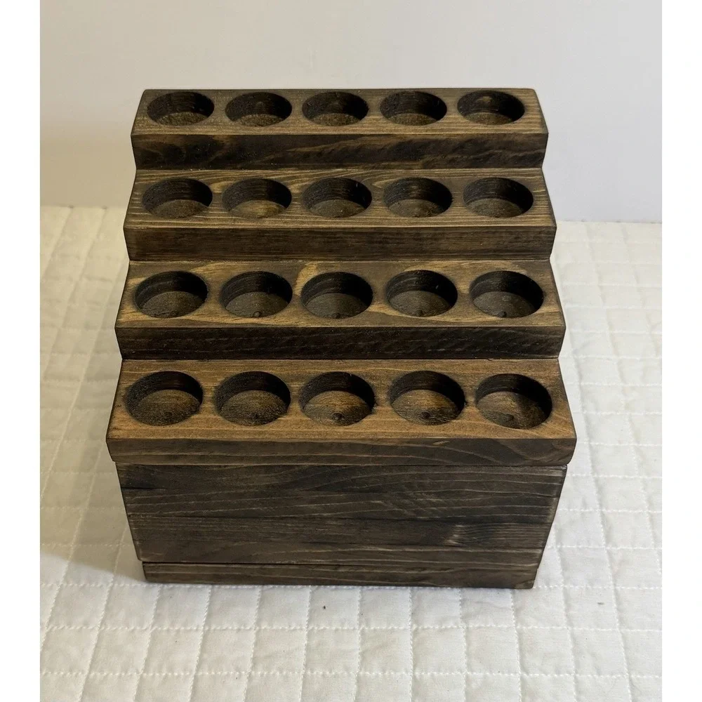Wooden Essential Oil Display Rack Holder Set Of 3, 60 Bottle Organizer Shelf